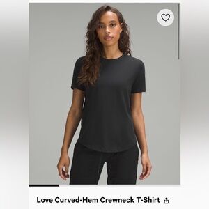 Lululemon Black Love Curved-Hem Crewneck T-Shirt Size 8 Never Worn